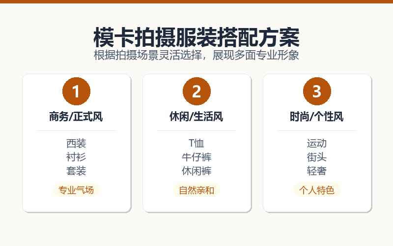 模卡拍摄3套必备服装