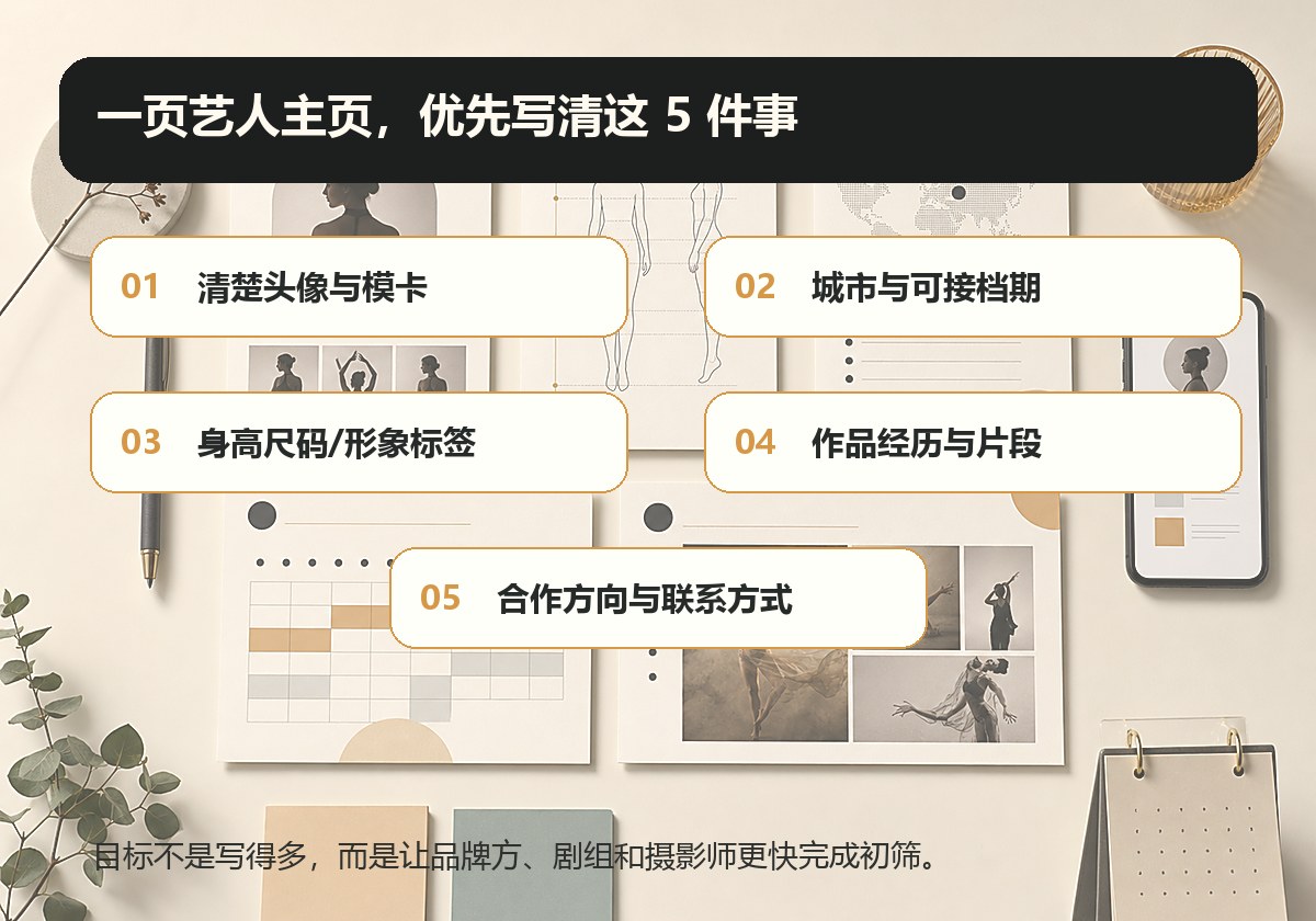 艺人主页需要写清照片城市档期作品和合作方向