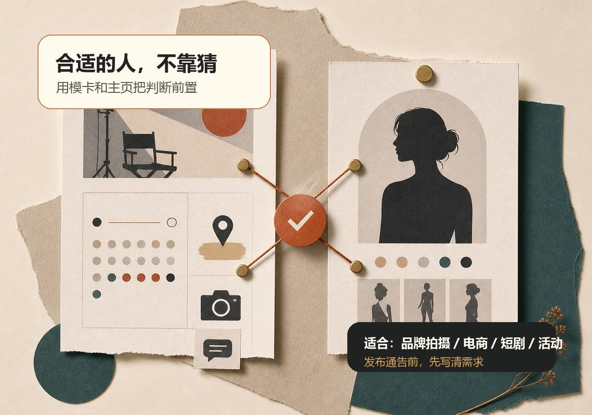 品牌方找模特,为什么要先看模卡和艺人主页?插图2 模特通告与艺人主页匹配能提升合作沟通效率
